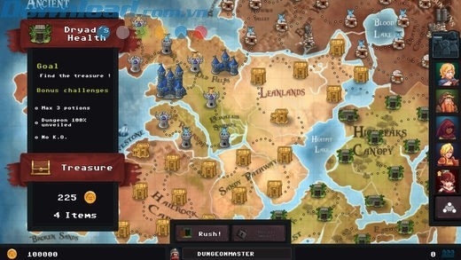 Bản đồ dungeon rộng lớn