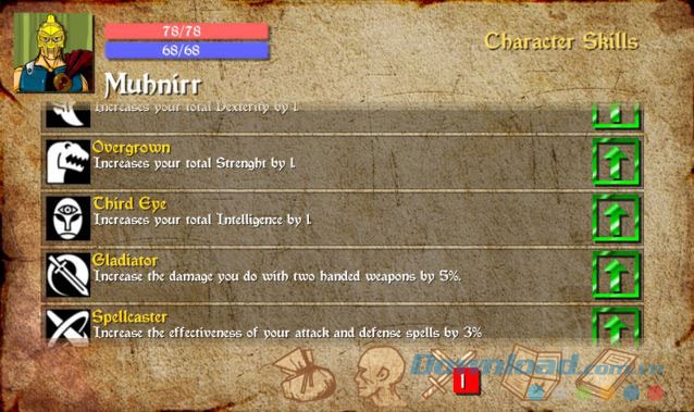 Nâng cấp kĩ năng cho nhân vật trong game