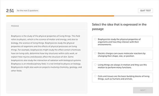Duolingo English Test có các câu hỏi khó từ dễ đến trung bình