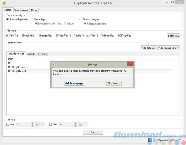 Yêu cầu thăm website