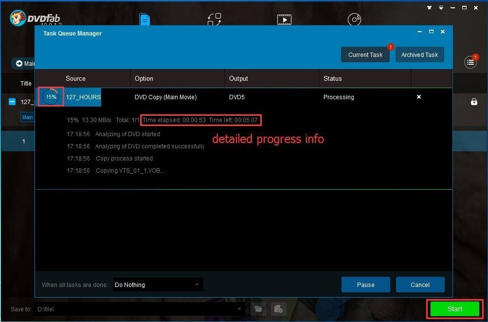 Giao diện chính của DVDFab