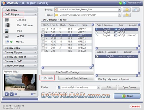 DVDFab 2D to 3D Converter