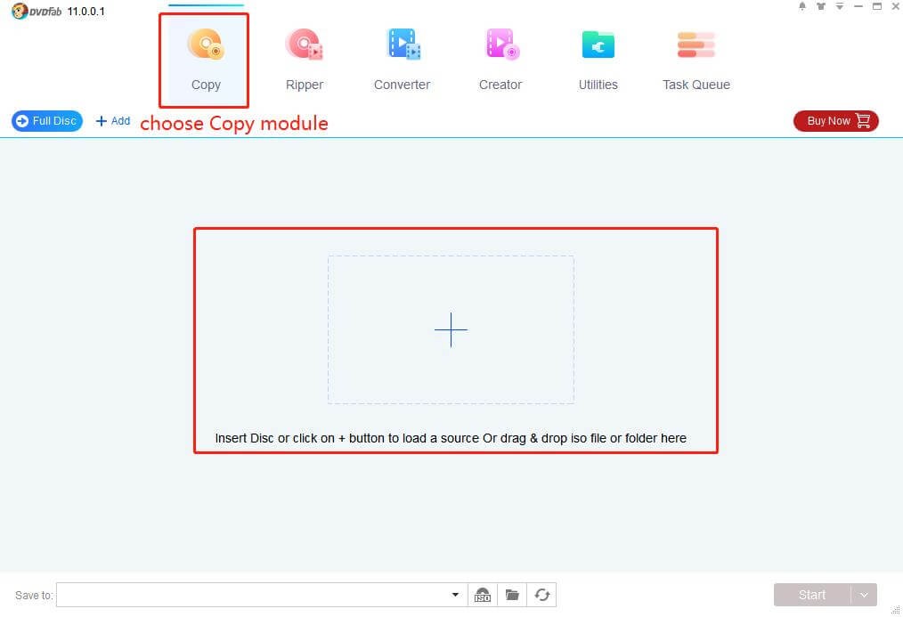 Mở sản phẩm DVDFab Copy & tải nguồn
