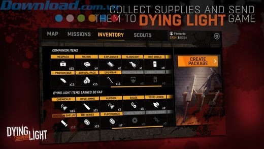 Thu thập các nguồn lực, trang thiết bị và gửi chúng lên Dying Light game trên PC