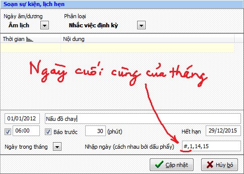 Nhắc việc định kỳ