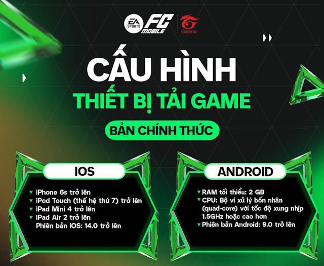 Thông số kỹ thuật cần thiết để chơi EA SPORTS FC Mobile Việt Nam