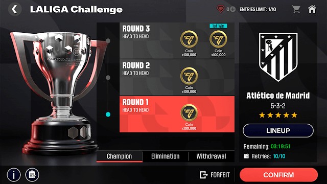 Chơi với các đội bóng có trong Laliga Challenge