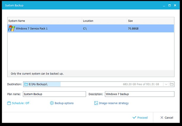 Giao diện EaseUS Todo Backup Free