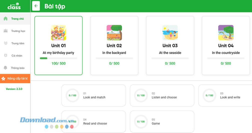 Kho bài tập, kiến thức Tiếng Anh trên Easy Class đa dạng