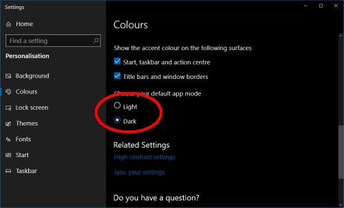 Giao diện phần mềm Easy Dark Mode