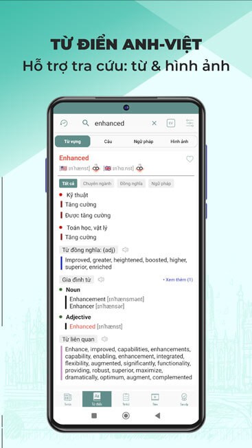 Hỗ trợ tra cứu từ, hình ảnh