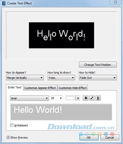 Hiệu ứng text độc đáo