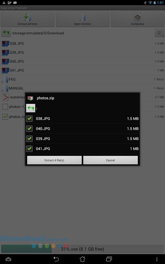 Easy Unrar, Unzip & Zip