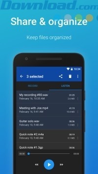 Chia sẻ và tổ chức các file ghi âm