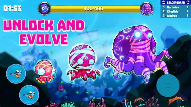 Mở khóa và phát triển nhiều loài quái vật đại dương trong EatMe.io
