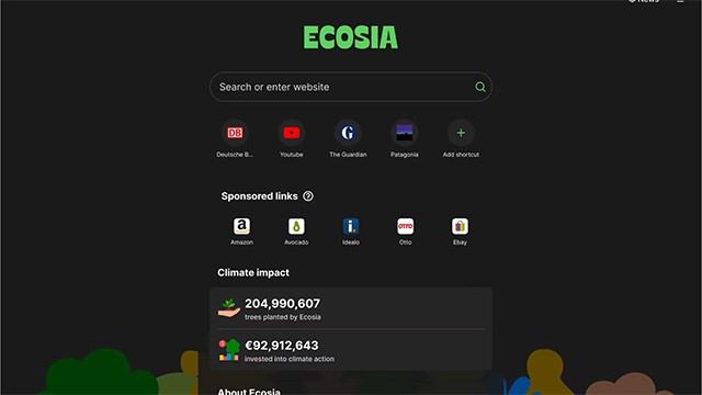 Lướt web cùng trình duyệt Ecosia để góp phần trồng thêm nhiều cây xanh trên hành tinh