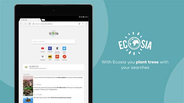 Trồng cây gây rừng với Ecosia Android ngay hôm nay