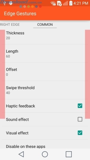 Tùy chỉnh độ dài, rộng của vùng điều khiển ảo