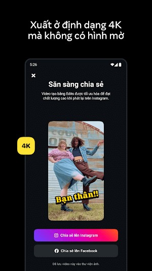 Xuất video ở độ phân giải 4K không có watermark