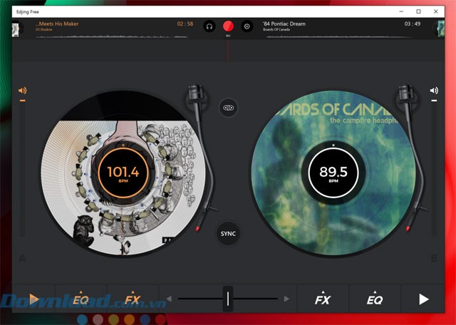 Giao diện ứng dụng Edjing 5