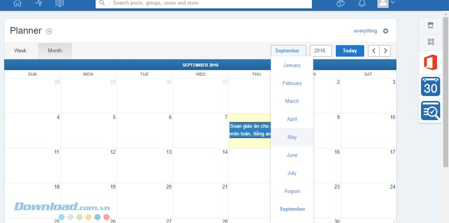 Xem lịch theo tháng