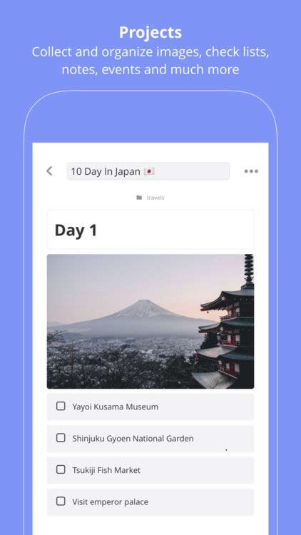 Tổng hợp và sắp xếp hình ảnh, danh sách công việc, ghi chú và nhiều thông tin khác trong Edo Agenda