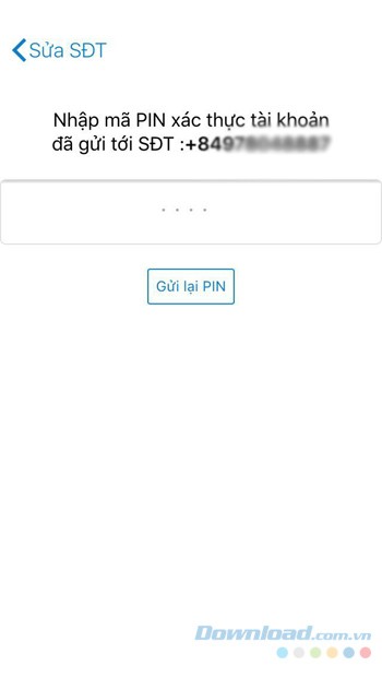 Nhập mã PIN xác thực