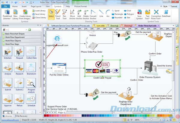 Giao diện của Edraw Flowchart
