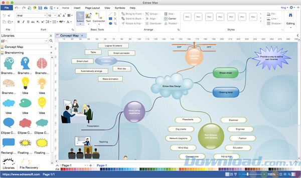 Tạo sơ đồ chuyên nghiệp với Edraw Max cho Mac
