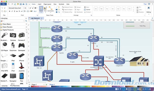 Thiết kế sơ đồ mạng bằng Edraw Max cho Mac