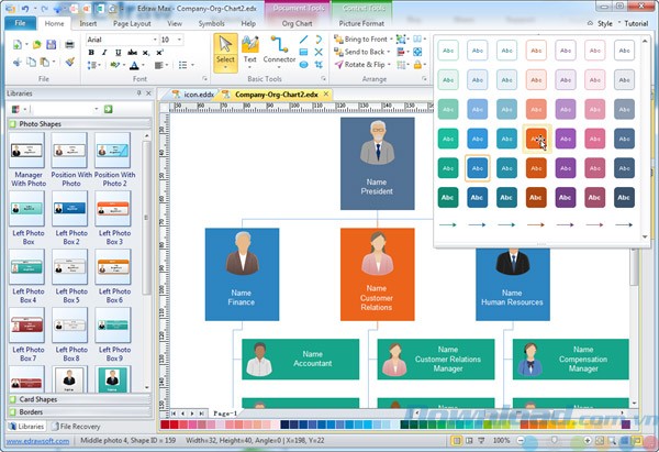 Thêm hình ảnh vào sơ đồ trong Edraw Org Chart