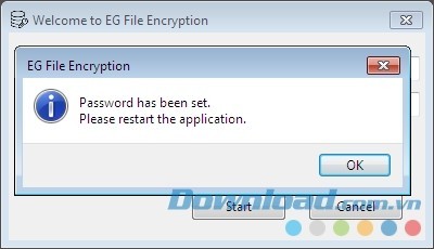 Cài đặt mật khẩu thành công