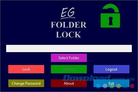 EG Folder Lock sở hữu giao diện tối giản và trực quan