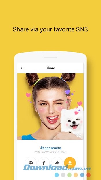 Chia sẻ ảnh lên mạng xã hội với Egg