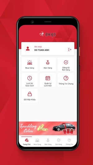 Giao diện trang chủ trên eGold