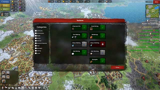 Xây dựng thành phố, thu thập tài nguyên và mở rộng lãnh thổ