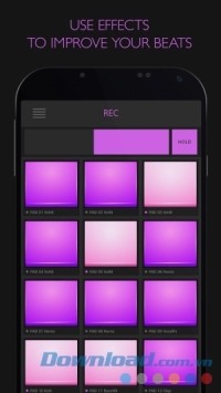 Electro Drum Pads 24 cho Android dùng hiệu ứng tăng cường beat