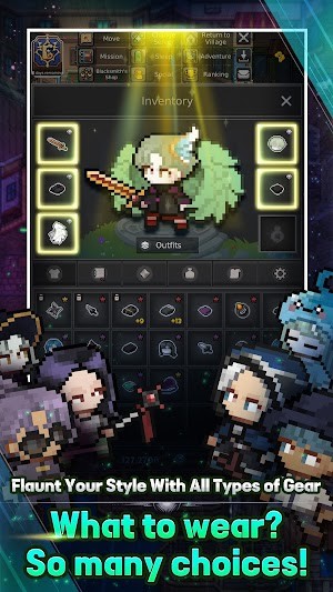 Nhiều lựa chọn nhân vật và trang bị