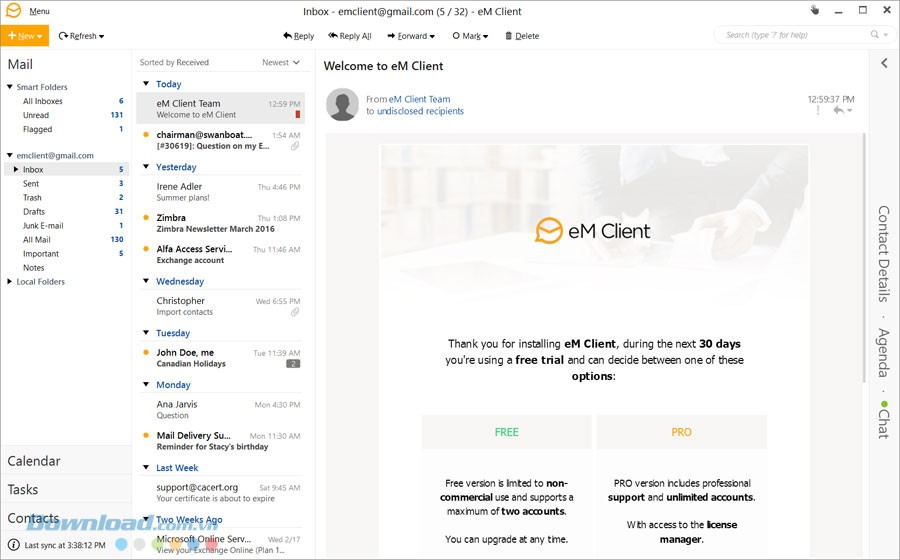 Kiểu xem email khác