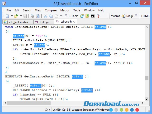 EmEditor Professional trên Windows 8