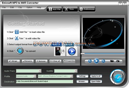 Emicsoft MP3 to M4R Converter