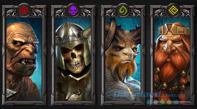 Hình ảnh 4 chủng tộc trong game