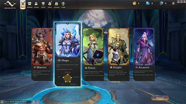 Mỗi nhân vật tượng trưng cho 1 lá bài chiến lược