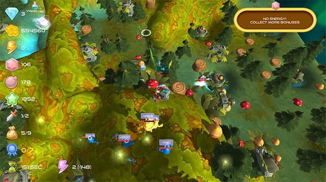 Chơi game Energy Hunter Boy ở góc nhìn từ trên xuống giúp bao quát toàn bộ