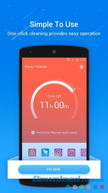 Giao diện đơn giản, trực quan của Energy Protector