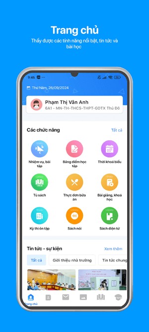 Giao diện trang chủ