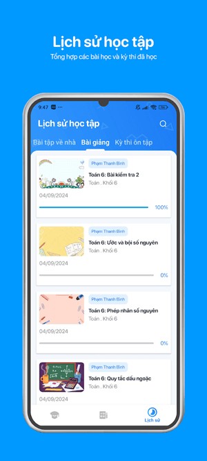 Lịch sử học tập