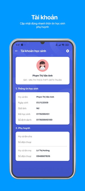 Cập nhật tài khoản nhanh chóng