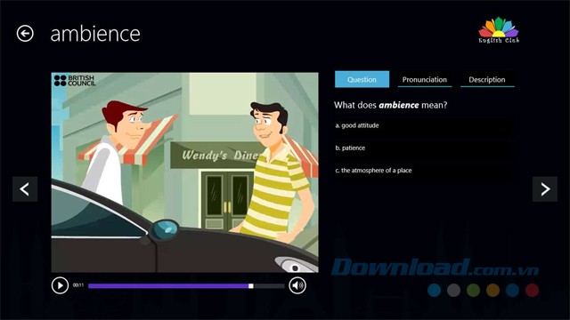 Học tiếng Anh thông qua các tình huống thú vị của ứng dụng học tập English Club cho máy tính