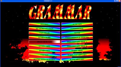 Giao diện phần mềm English Grammar